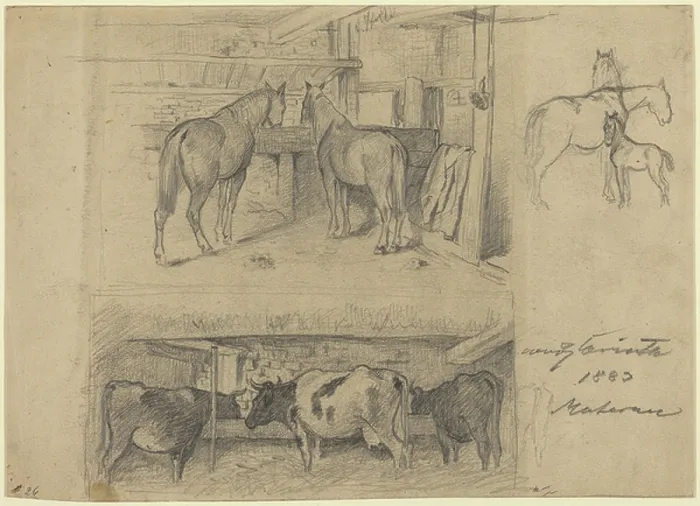 Framed Print : The Barn, 1883 (graphite) Framed Print : The Barn, 1883 (graphite)