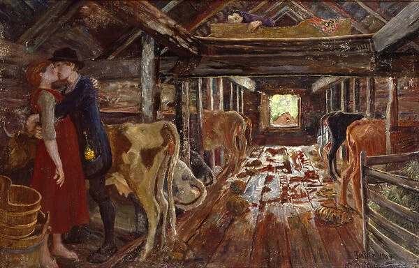 Barn Proposal, 1904 (oil on canvas)