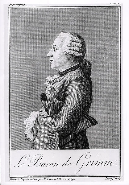Baron Friedrich Melchior Grimm (1723-1807), engraved by Lecerf, 1769 (engraving)