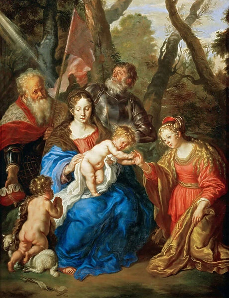 Baroque : Le mariage mystique de Sainte Catherine avec saint Leopold et saint Guillaume