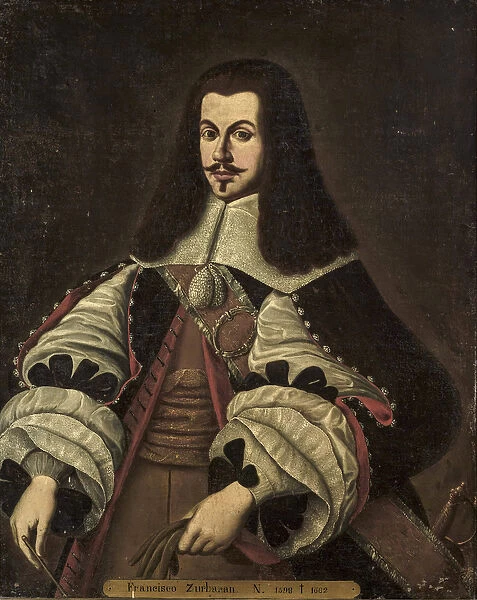 Baroque : Portrait of Francisco de Zurbaran (1598-1664), Anonymous, End of 17th cen