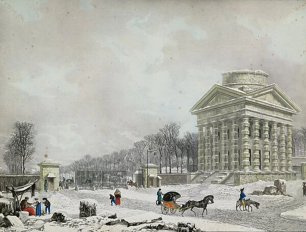 The Barriere des Champs-Elysees, 1808 (aquatint)