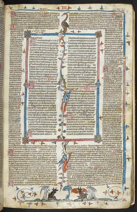 Framed Print : A bas-de-page scene of angels binding devils