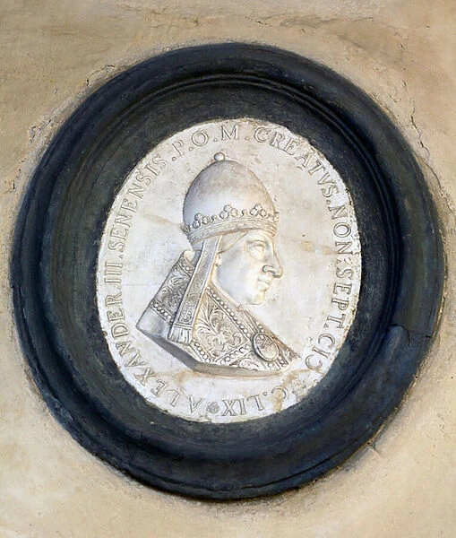 Bas-relief medallion of Pope Alexander III