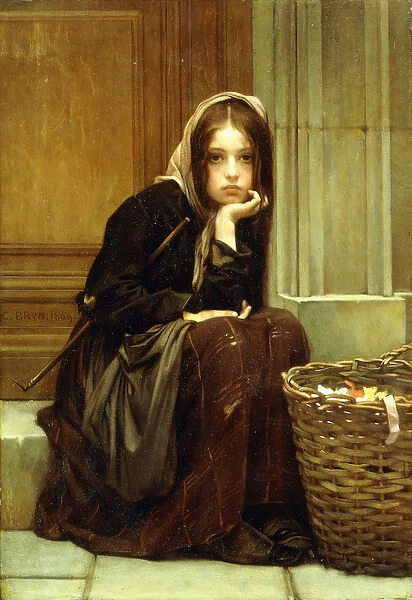 A Basket of Ribbons, 1869 (oil on panel)