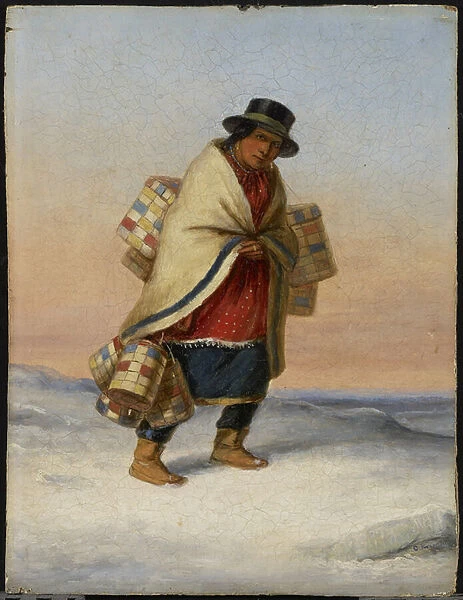 The Basket Seller, c. 1850 (oil on board)