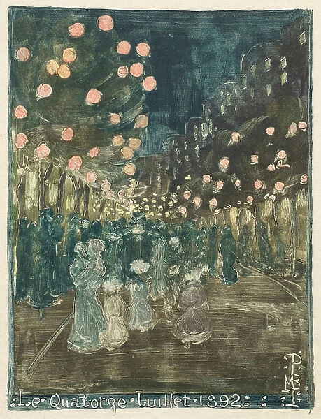 Bastille Day, 1892 (monotype in oil colours)