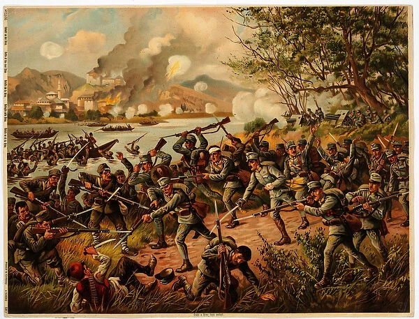 Bataille de la Drina (Bosnie, Serbie) 1914 - The Battle of Drina - Anonymous - 1914