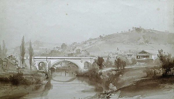 Bath. St. James's Bridge, 1846 (wash drawing)