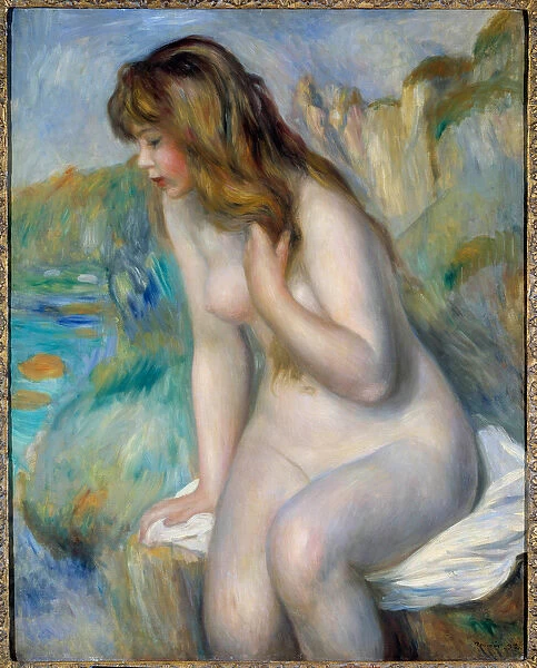 Bather Painting by Pierre Auguste Renoir (1841-1919) 1892 Private collection