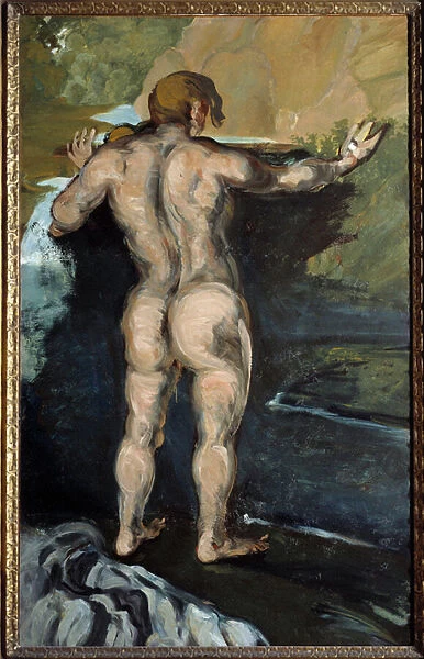 Bather and Rock Painting by Paul Cezanne (1839-1906) 1868 Norfolk, Chrysler museum