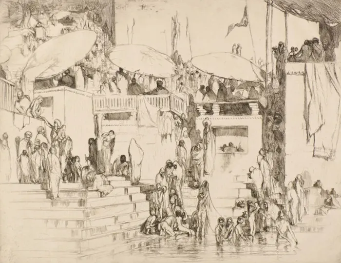 Framed Print : The Bathers, 1919 (etching) Framed Print : The Bathers, 1919 (etching)
