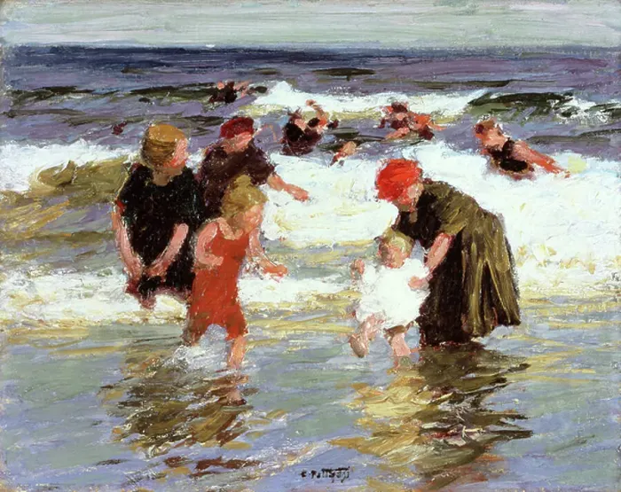 Framed Print : Bathers, c.1913 (oil on panel)