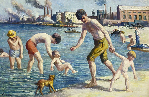 Bathers (oil on canvas)
