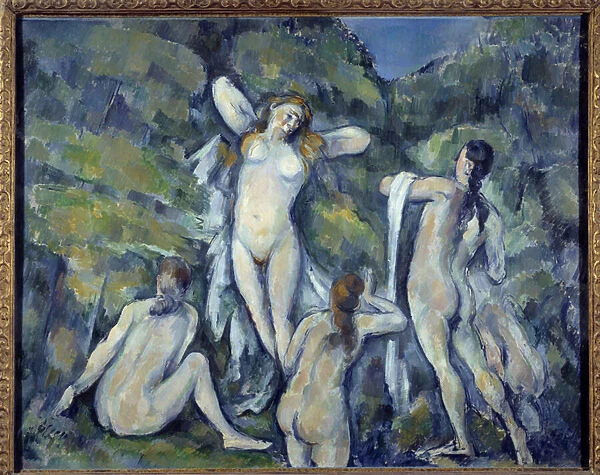 Four Bathers Painting by Paul Cezanne (1839-1906) 1888 Copenhagen, Carlberg Glyptotek