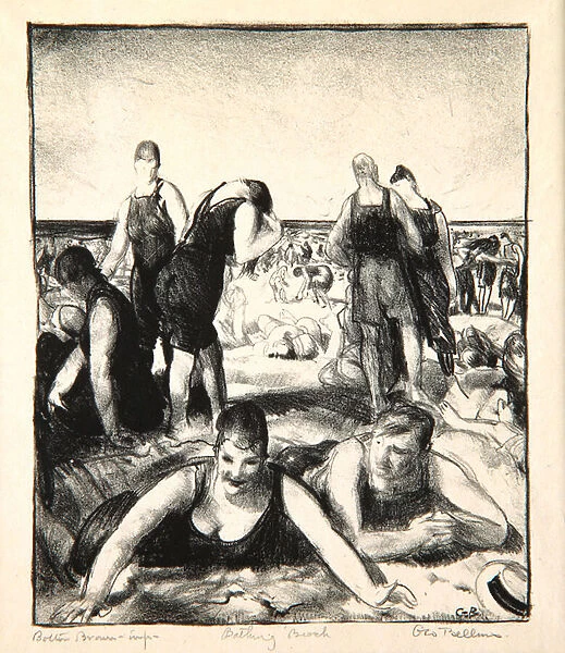Bathing Beach, 1921 (litho)