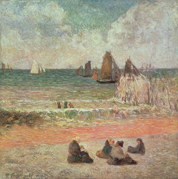 Bathing, Dieppe, 1885 (oil on canvas)