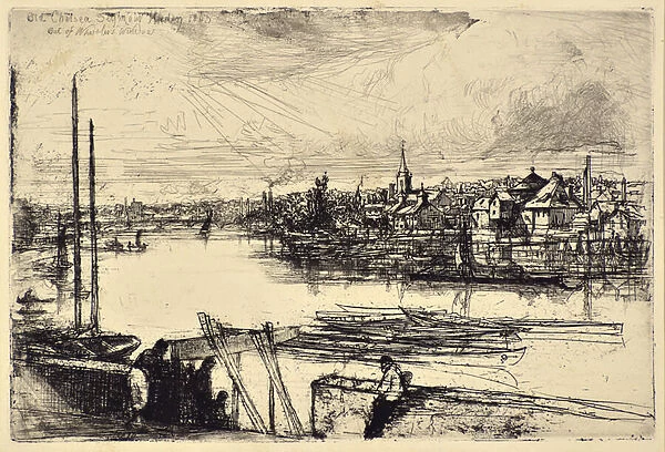 Battersea Reach, 1863 (etching)