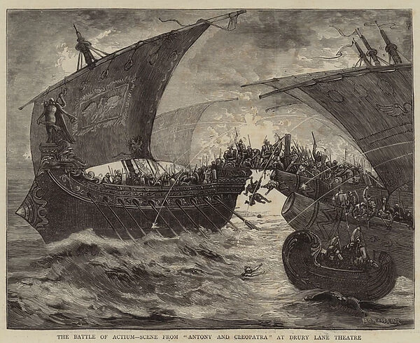 The Battle of Actium, Scene from 'Antony and Cleopatra'at Drury Lane Theatre (engraving)