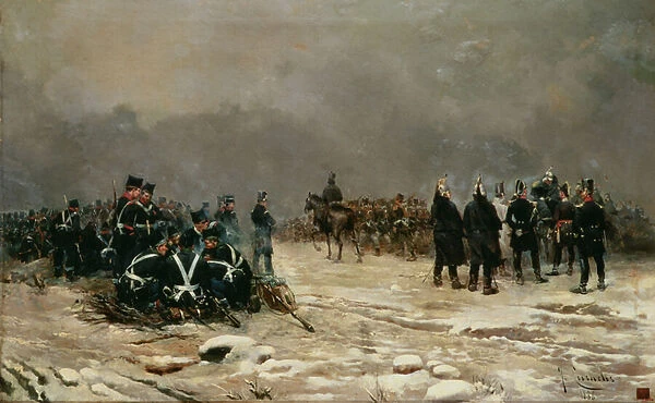 The Battle of Arlabon, 1888 (oil on canvas)