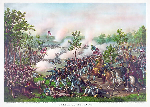 Battle of Atlanta, pub. Kurz & Allison, 1888 (colour litho)