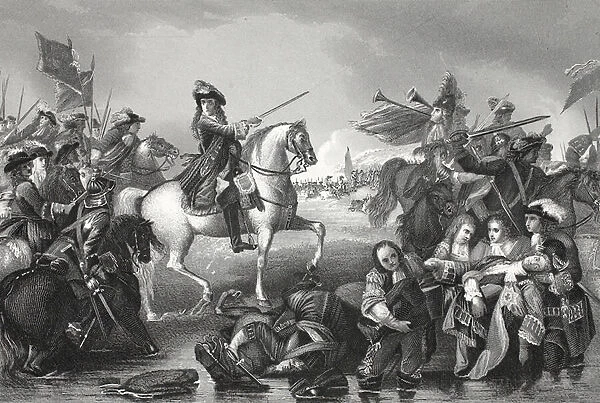 Battle of the Boyne, engraved by W. French (litho)
