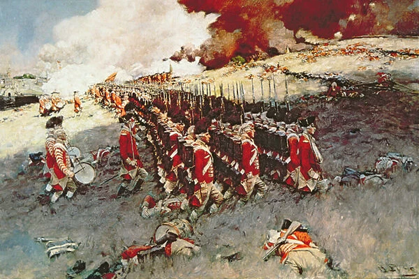 Battle of Bunker Hill, 17 June 1775 (colour litho)