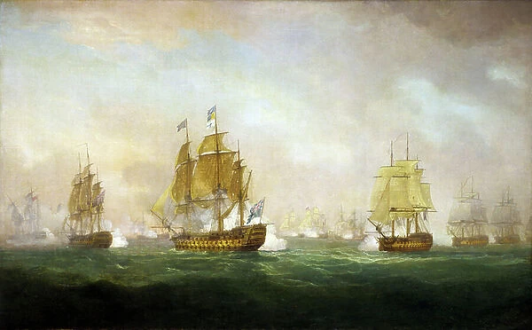 Battle of Cape Finisterre (Finistere), early 19th century (oil on canvas)