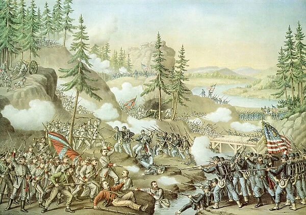 Battle of Chattanooga, 23rd November, 1863, engraved by Kurz & Allison