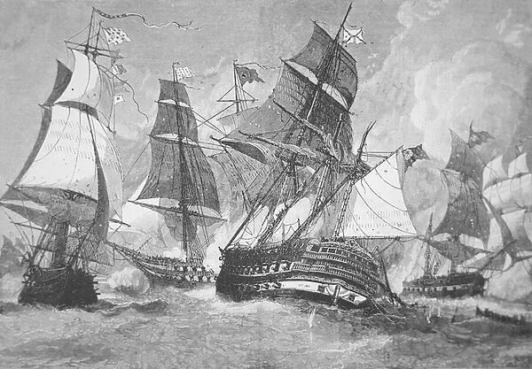 Battle of Chesapeake Bay (litho)