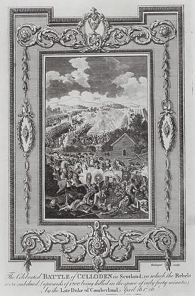 Battle of Culloden, Scotland, 16 April 1746 (engraving)