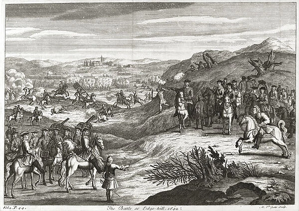 The Battle of Edgehill in 1642 (engraving)