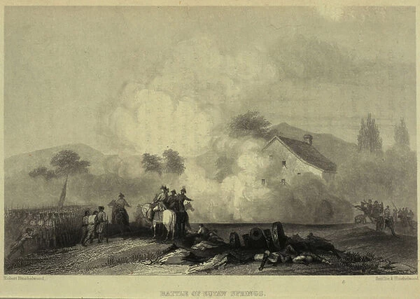 The Battle of Eutaw Springs in 1781 (engraving)