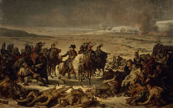 After the Battle of Eylau, 9th February 1807 (oil on canvas)