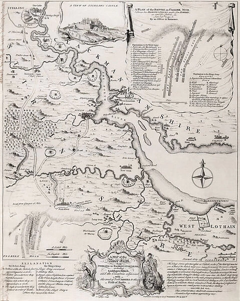 The Battle of Falkirk, 28 January 1746 (line engraving)