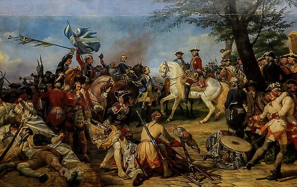 The Battle of Fontenoy, 1828 (Oil on Canvas)