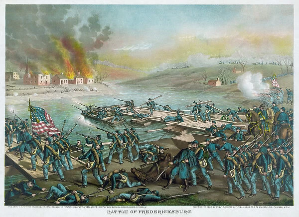 Battle of Fredericksburg, pub. Kurz & Allen, 1888 (colour litho)