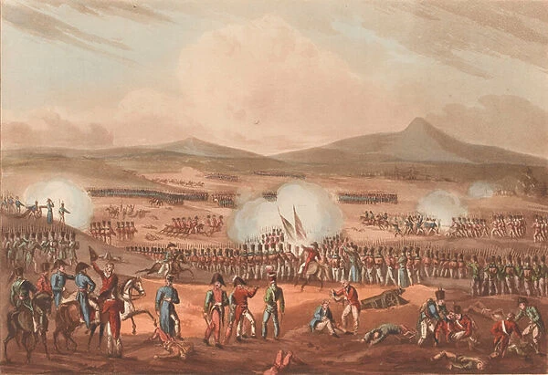 Battle of Fuentes D Onoro, 5 May 1811 (aquatint, coloured)