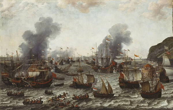The Battle of Gibraltar, between the Dutch and Spanish Fleets, 25th April 1607
