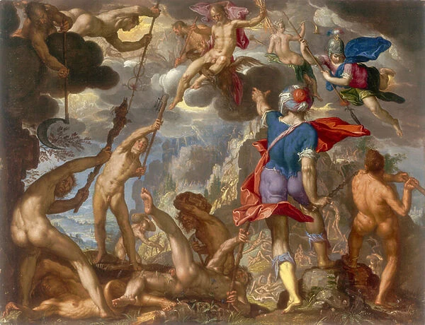 The Battle between the Gods and the Giants, c. 1608 (oil on copper)