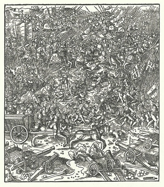 Battle of Guinegate, France, 7 August 1479 (engraving)