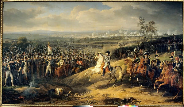 The Battle of Iena on October 14, 1806. Napoleonic War Napoleon guides his troops
