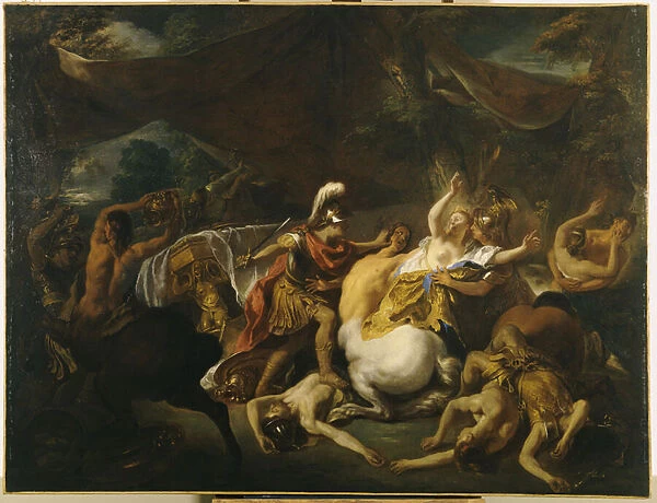 The Battle of the Lapithes and the Centaurs (oil on canvas)