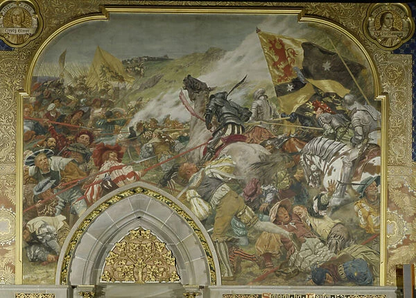 The Battle of Lauffen in 1534, 1903 (oil on panel)