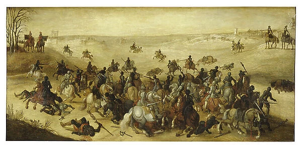 The Battle of Leckerbetken (oil on panel)