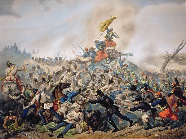 The Battle of Magenta (coloured engraving)