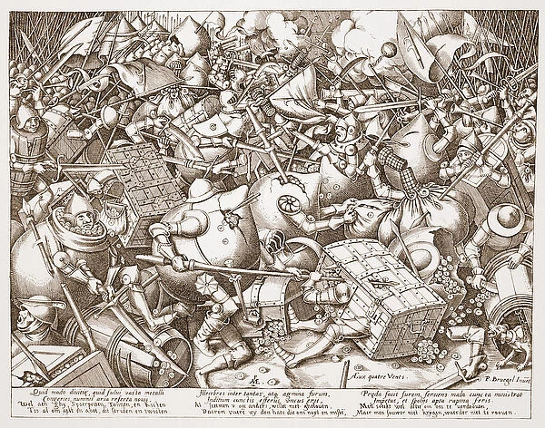 The Battle about Money, engraved by Pieter van der Heyden, after 1570 (engraving)