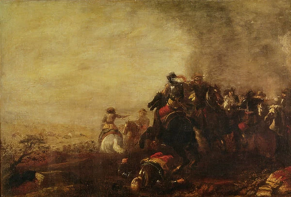 Battle (oil on canvas)
