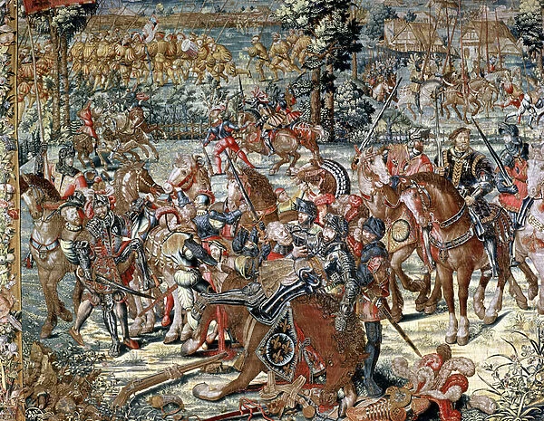 The Battle of Pavia. The Capture of Francois I (1494-1547) 24th February 1525 (tapestry)