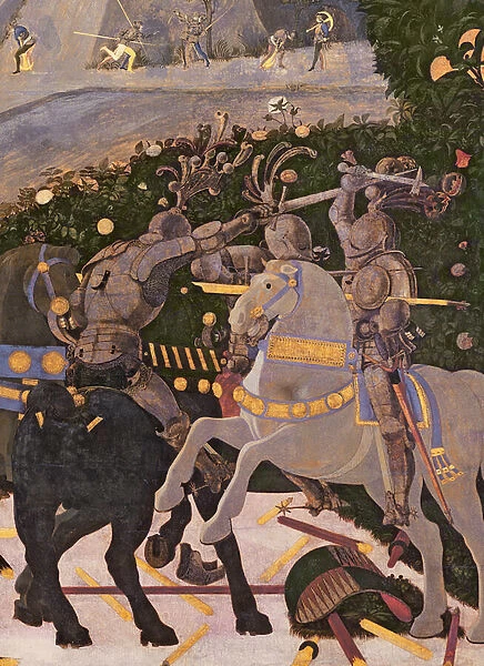 The Battle of San Romano, detail of two cavalrymen engaged in combat, c
